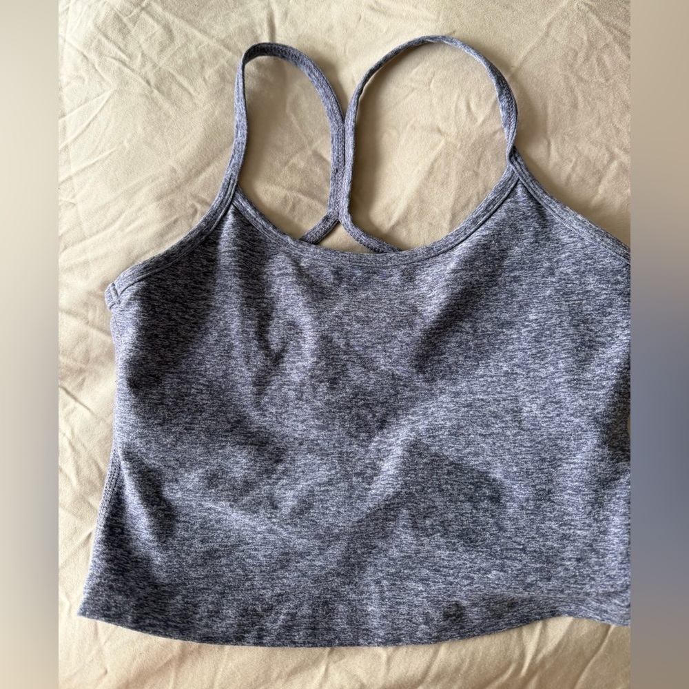 Beyond Yoga Heathered Purple Sports Bra